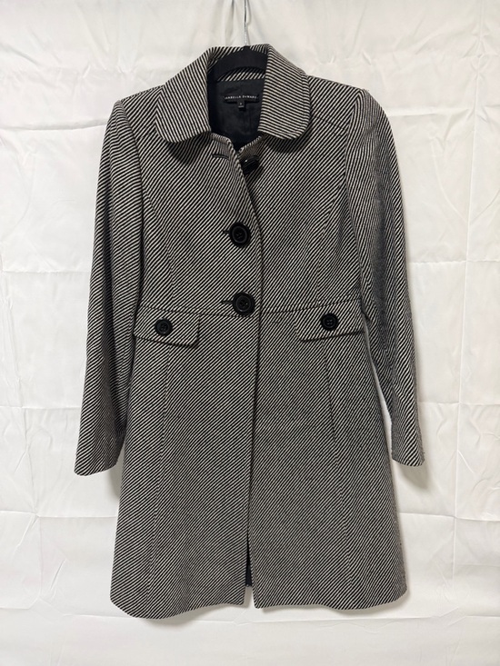 Isabella Demarco Jackets & Blazers - Isabella Demarco Black & White Herringbone Wool-Blend Pea Coat